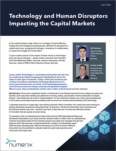 Technology and Human Disruptors Impacting the Capital Markets