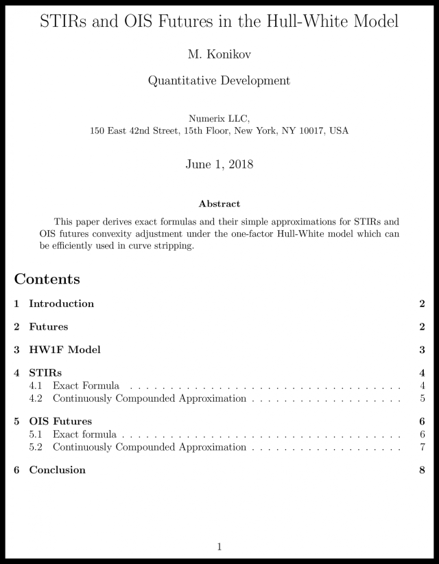 STIRs and OIS Futures in the Hull-White Model